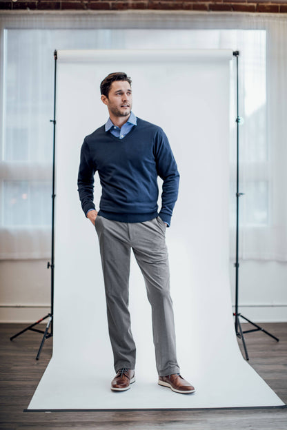 Cutter & Buck Lakemont Tri-Blend V-Neck B&T Pullover Sweater