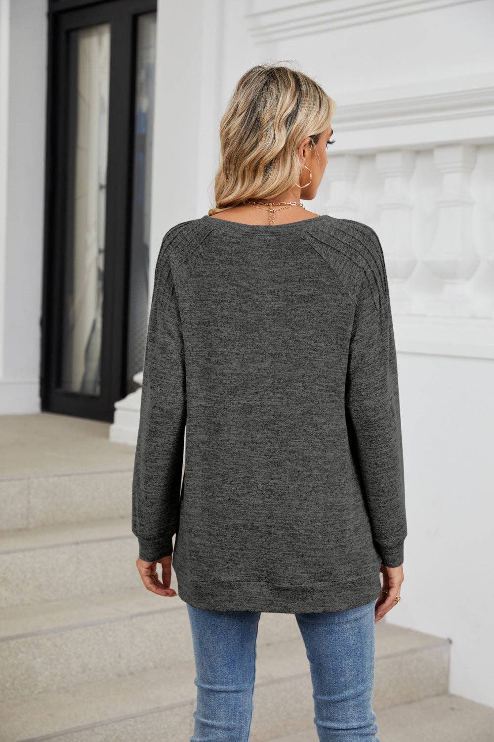Solid Loose Long-sleeve