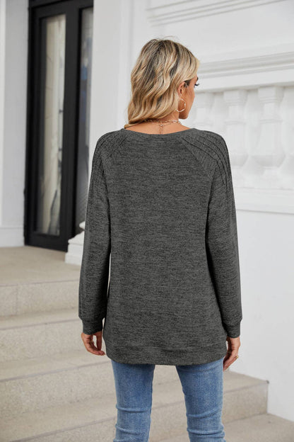 Solid Loose Long-sleeve