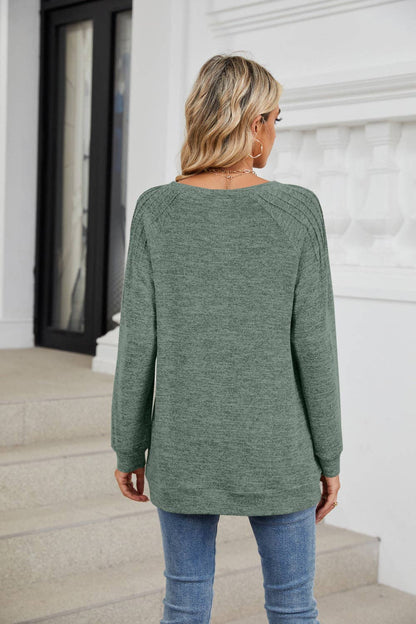 Solid Loose Long-sleeve