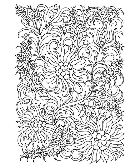 Stress Relief Flower Coloring Book For Adults