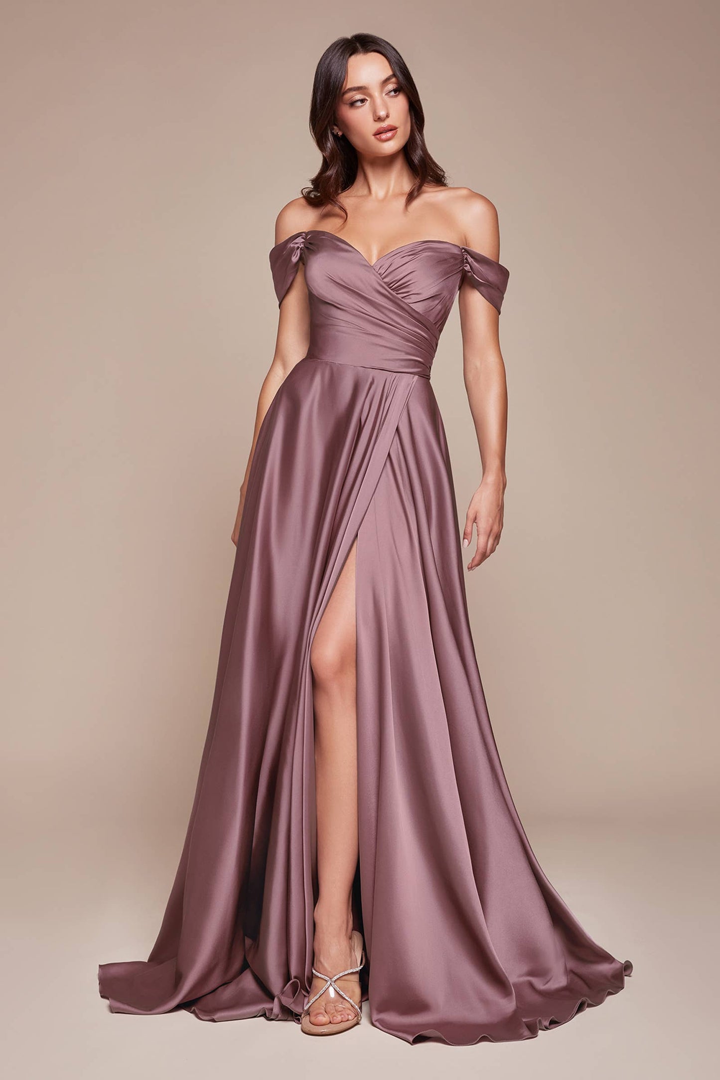 SATIN OFF THE SHOULDER