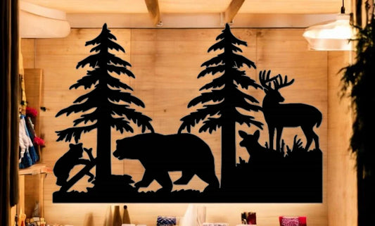 METAL Deer bear scene