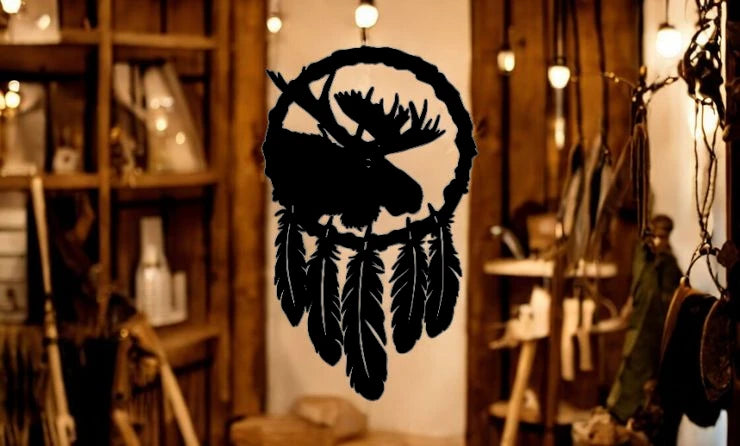 METAL Dream catcher moose head (no strings)
