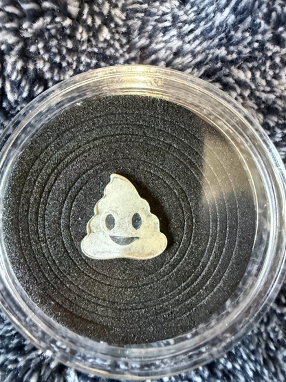 Poop emoji silver