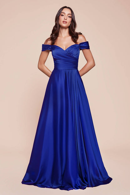 SATIN OFF THE SHOULDER