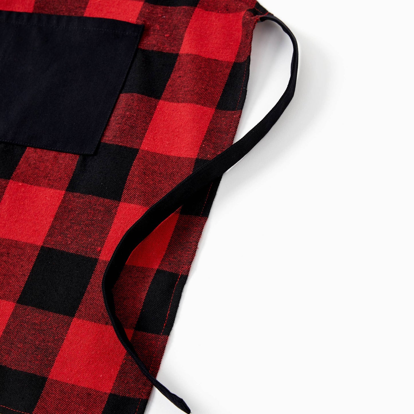 Family Christmas Kitchen Apron Red&Black Plaid 100% Cotton