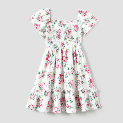 Floral Shirred Dress