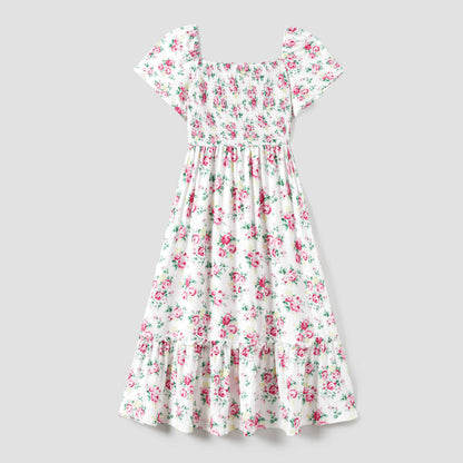 Floral Shirred Dress