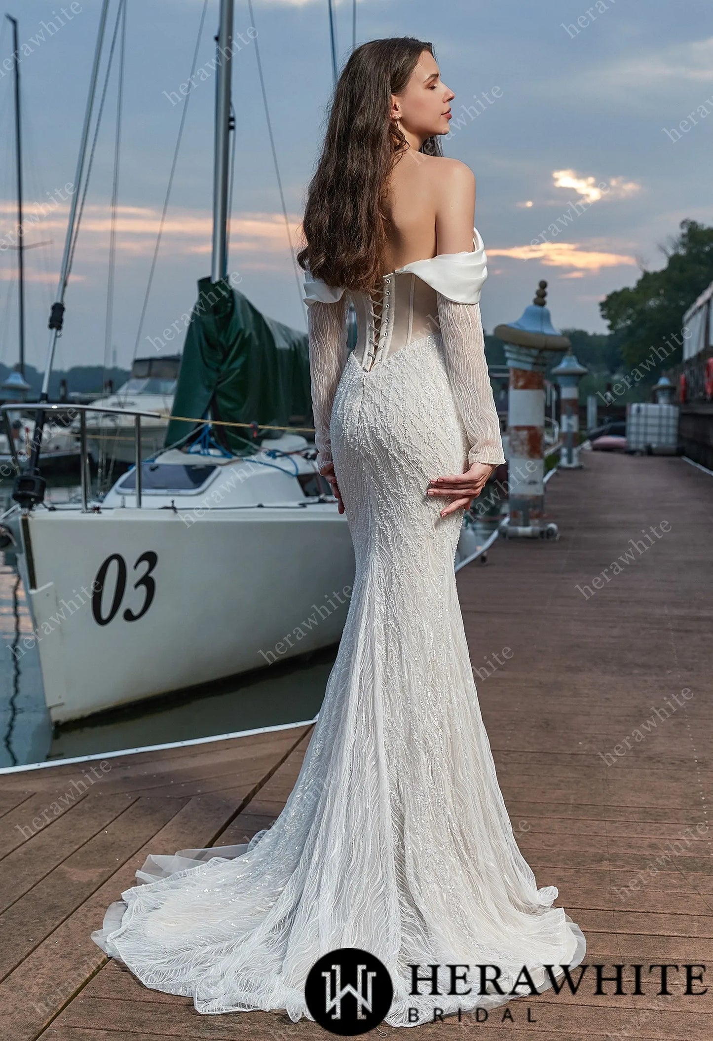 Sensual Sheath with Detachable Satin Overskirt Wedding Dress