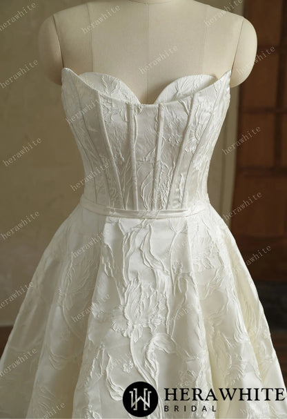 Satin Sleeveless A-Line Split And Grace Wedding Dress — HW3411-W — image 3