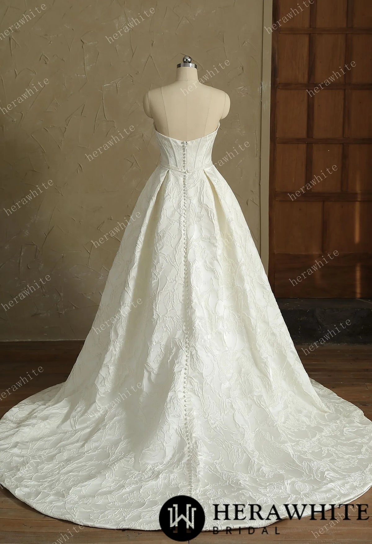 Satin Sleeveless A-Line Split And Grace Wedding Dress — HW3411-W — image 7