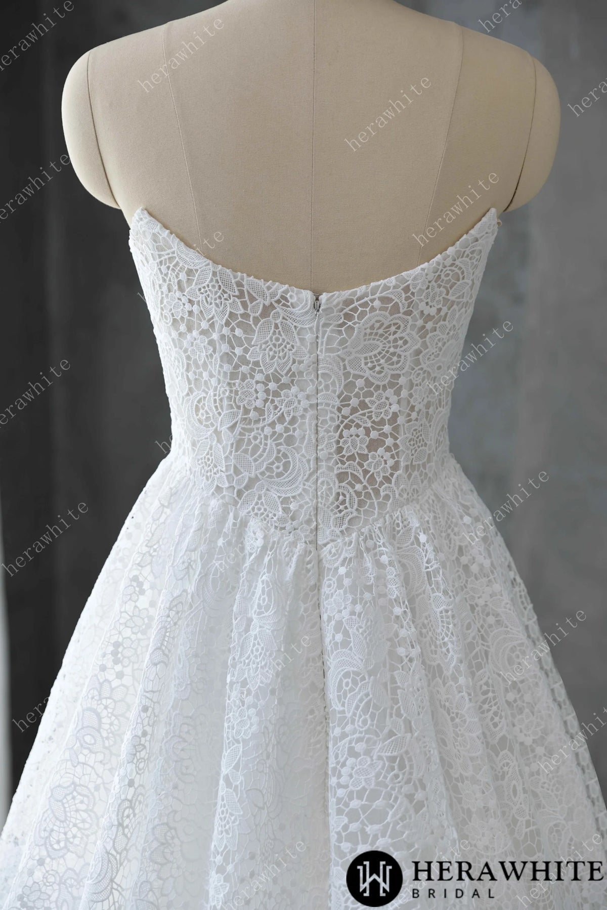 Sweetheart Neckline Keyhole Lace Ball Gown Wedding Dress — HW3616 — image 7