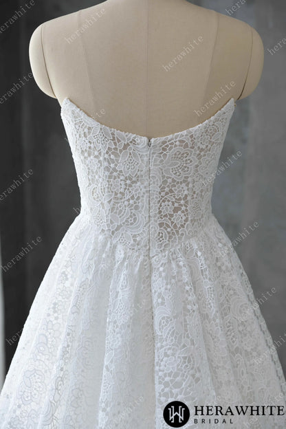 Sweetheart Neckline Keyhole Lace Ball Gown Wedding Dress — HW3616 — image 7