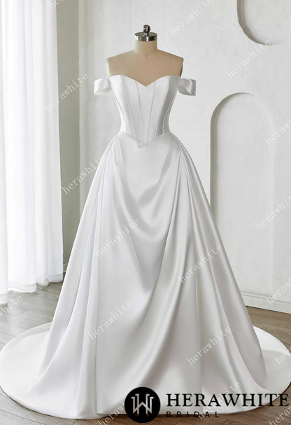 Elegant Corset Mikado Ball Gown with Soft Sweetheart Neckline — HW3658 — image 1