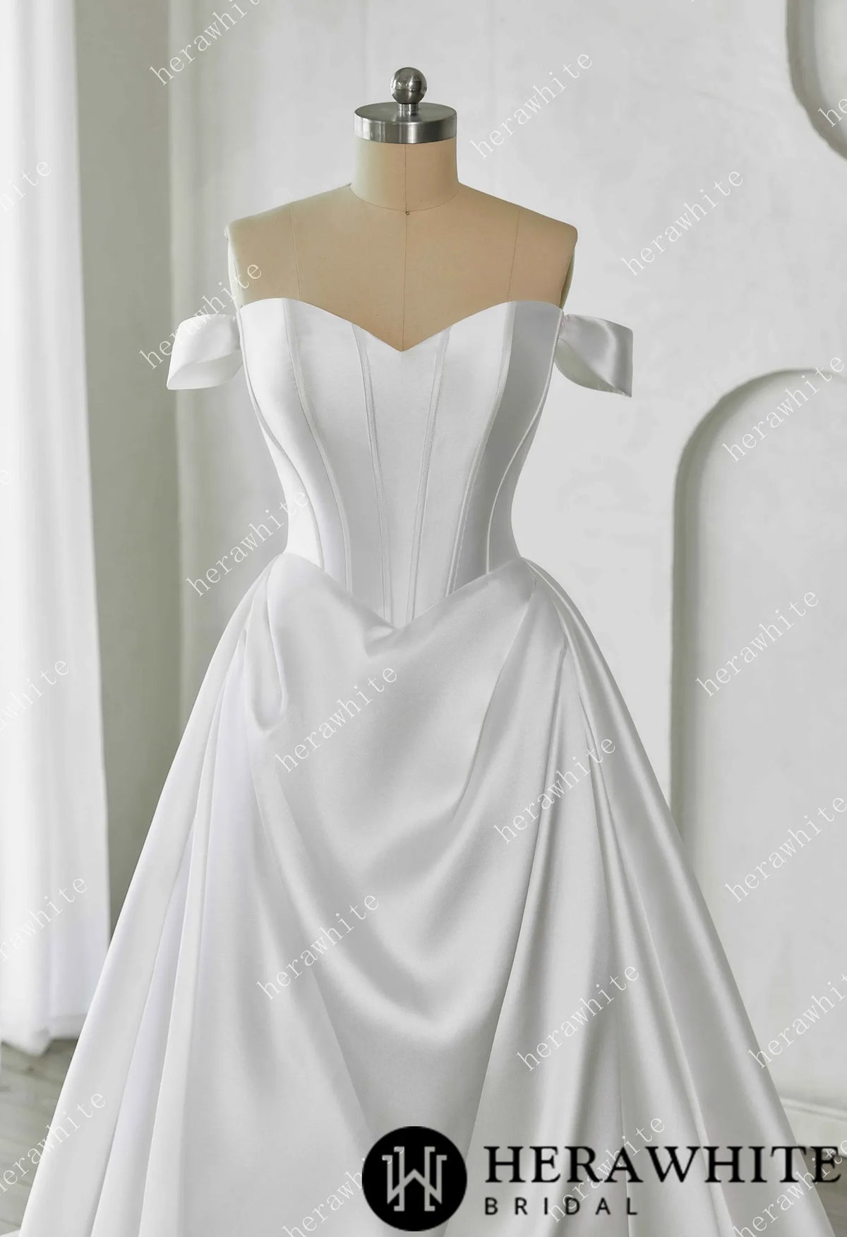 Elegant Corset Mikado Ball Gown with Soft Sweetheart Neckline — HW3658 — image 2