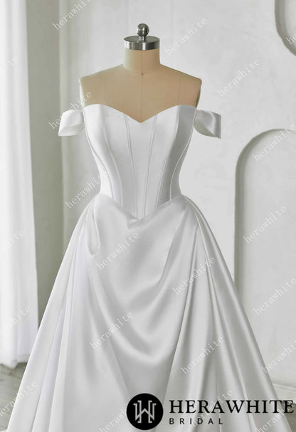 Elegant Corset Mikado Ball Gown with Soft Sweetheart Neckline — HW3658 — image 2