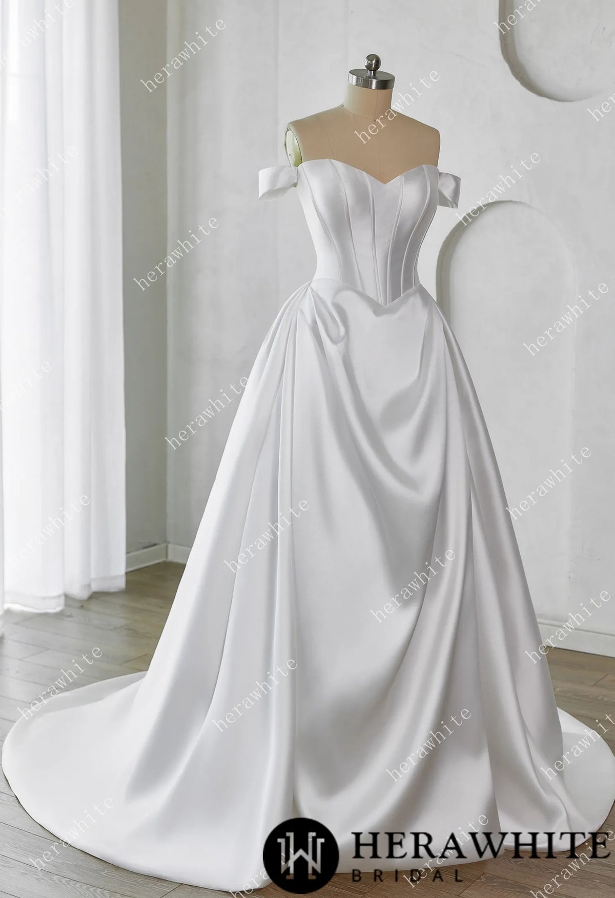 Elegant Corset Mikado Ball Gown with Soft Sweetheart Neckline — HW3658 — image 4