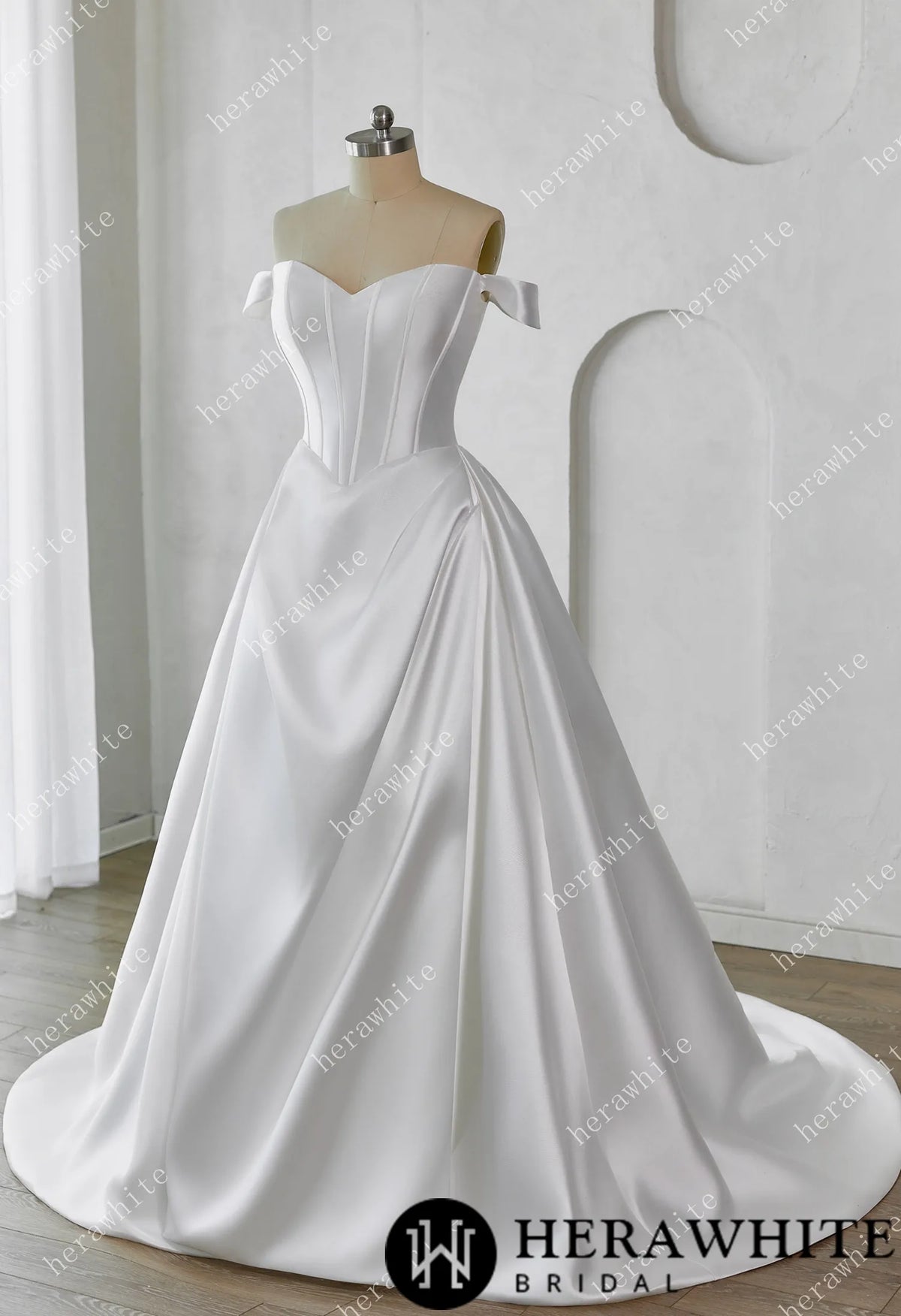 Elegant Corset Mikado Ball Gown with Soft Sweetheart Neckline — HW3658 — image 5
