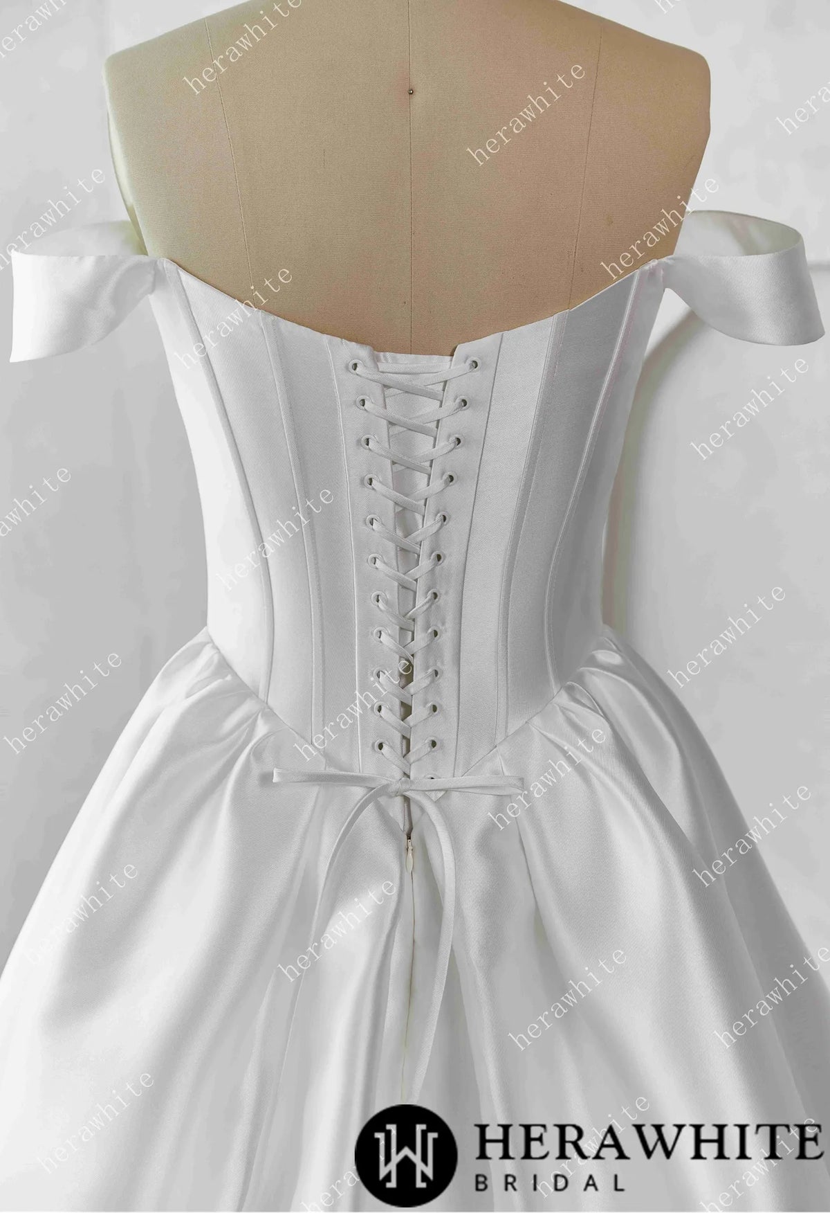 Elegant Corset Mikado Ball Gown with Soft Sweetheart Neckline — HW3658 — image 6