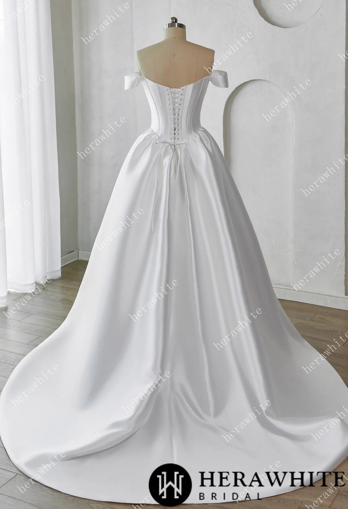 Elegant Corset Mikado Ball Gown with Soft Sweetheart Neckline — HW3658 — image 7