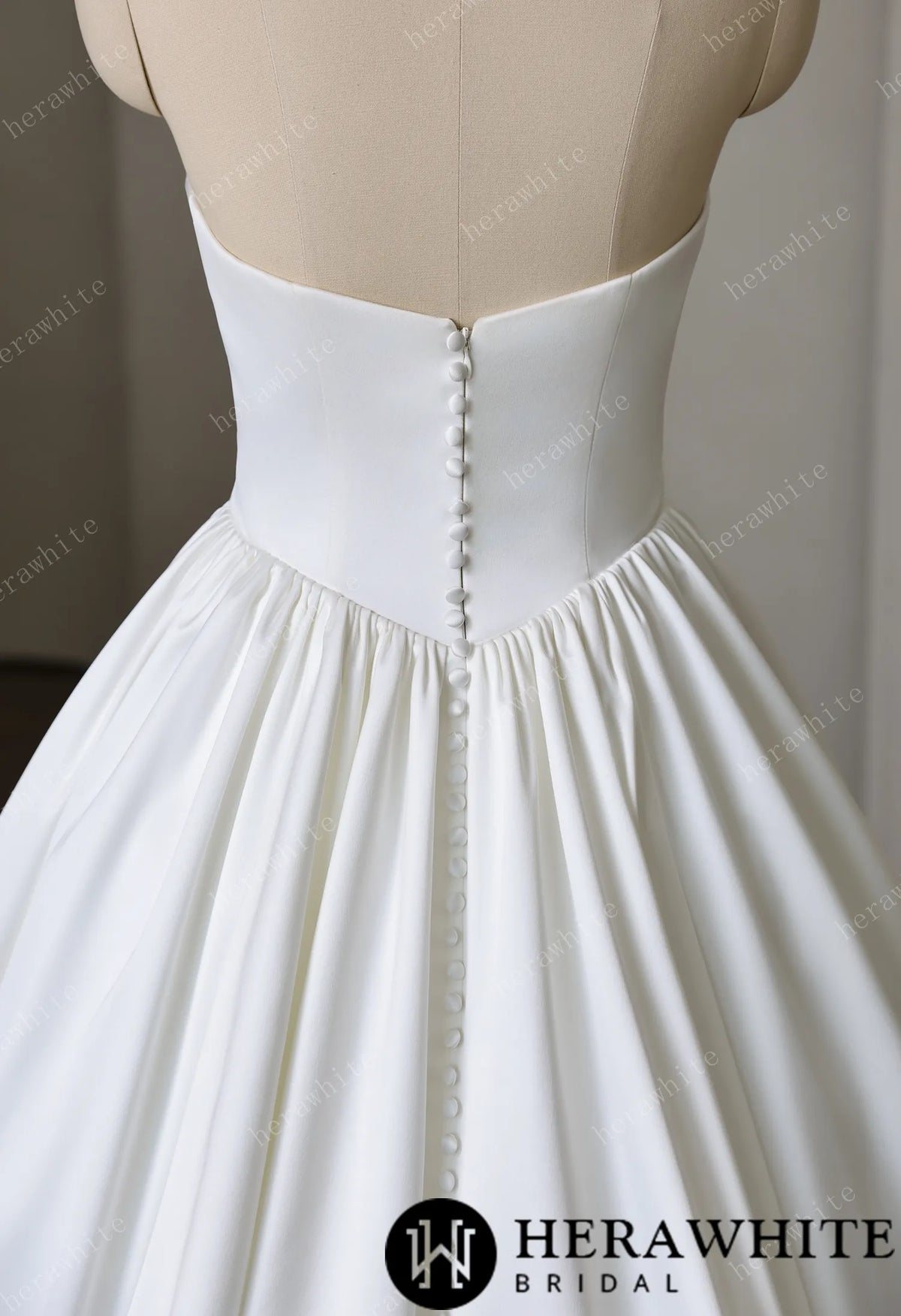 Strapless Sweetheart Satin Ball Gown with Pleated Bodice — HW3892 — image 6