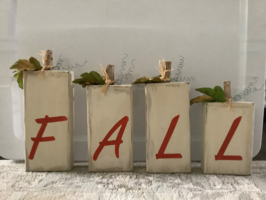 Fall Painted Wood Blocks
