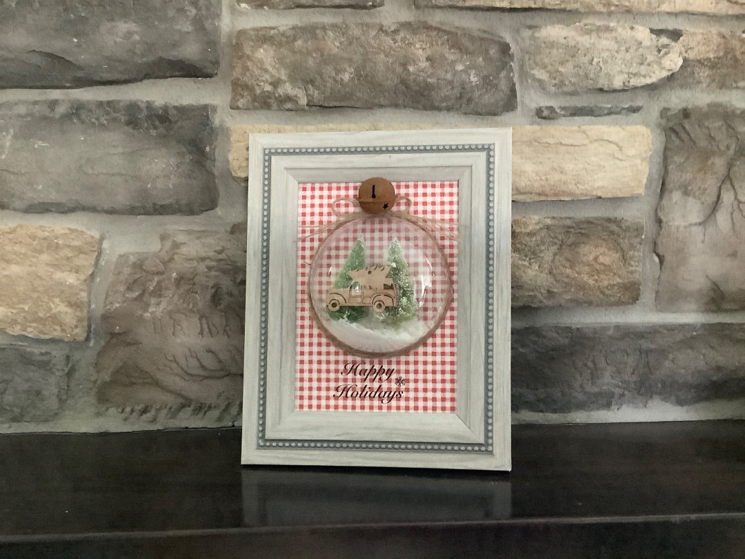 Framed Christmas Snow globe