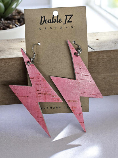 Lightning bolt leather Earrings