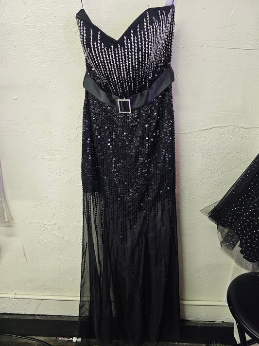 Black sequin with belt