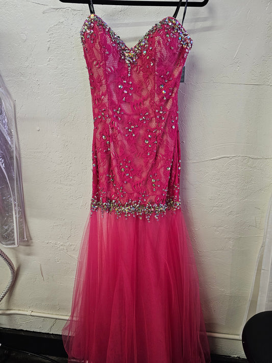 Pink lace with sheer