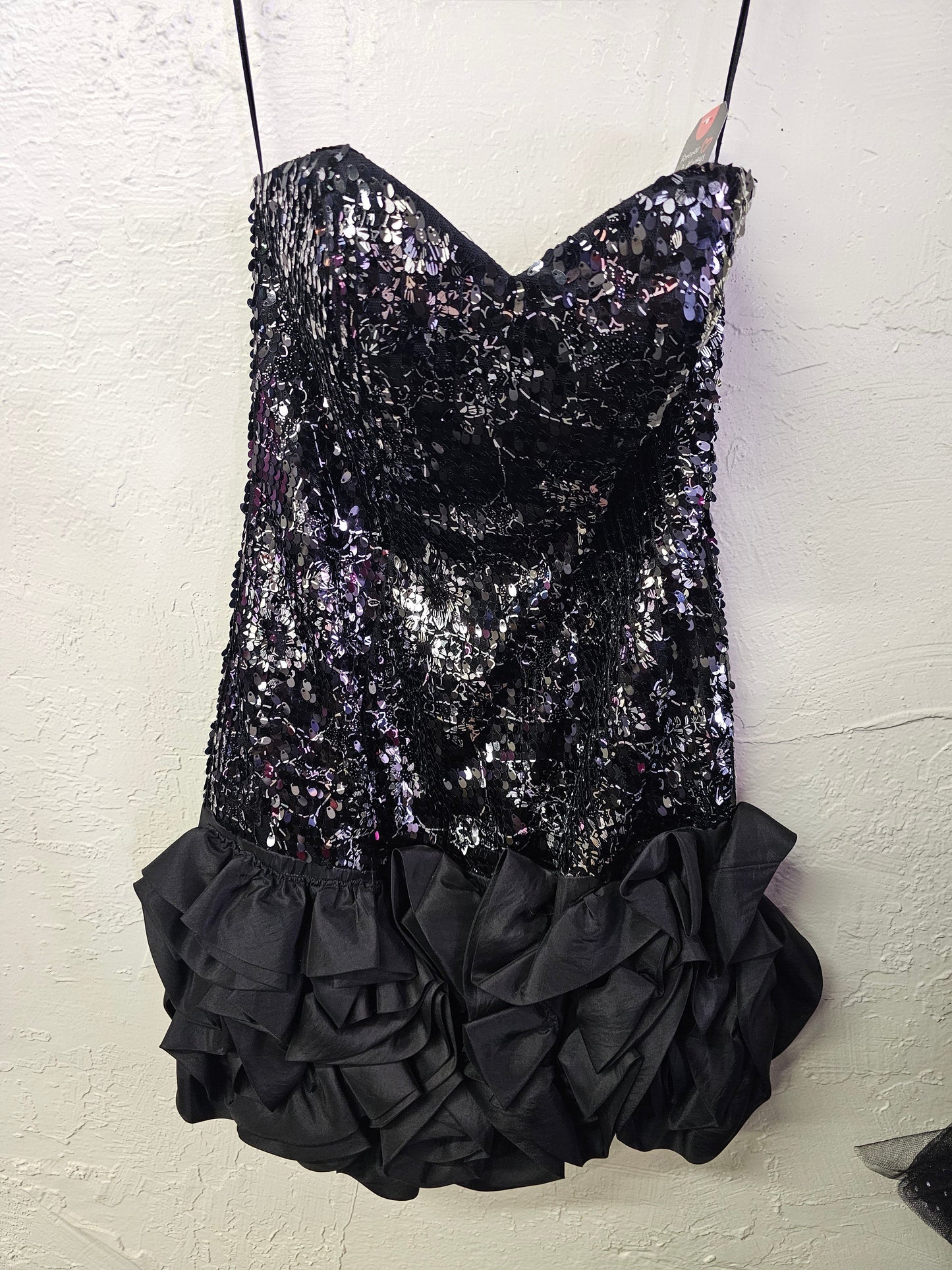 Black sequin with ruffles