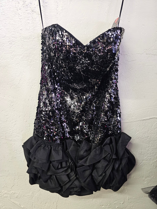 Black sequin with ruffles