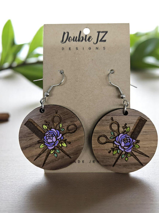 Wood circle Earrings